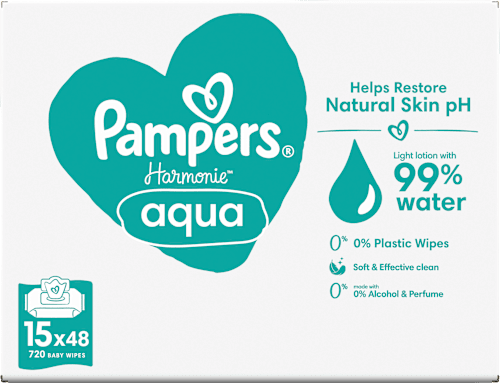 Feuchttücher aqua (15x48 St) Pampers Harmonie