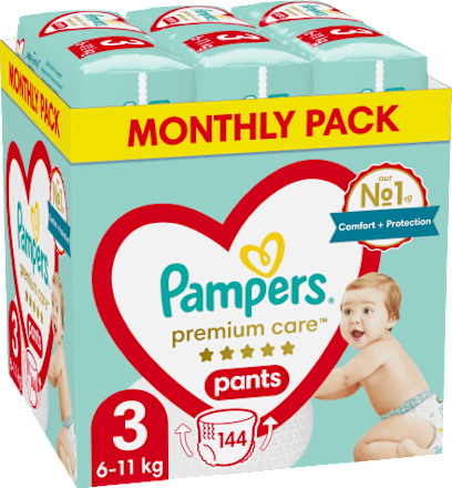 Hlačne plenice velikost 3 - mesečno pakiranje (6-10 kg) Pampers Premium Care