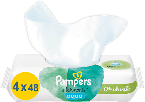 Harmonie aqua vlhčené ubrousky 4x48 ks Pampers Harmonie