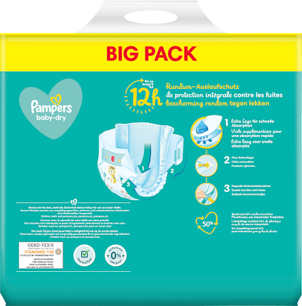 Windeln Baby Dry Gr.4+ Maxi Plus (10-15 kg), Big Pack Pampers