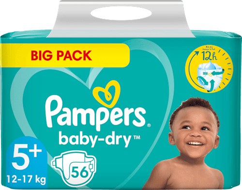 Windeln Baby Dry Gr.5+ Junior Plus (12-17 kg), Big Pack Pampers