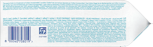 Ultra-Binden Cotton Protection Night Big Pack always