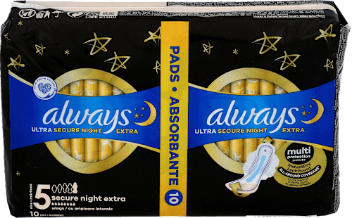 Absorbante Ultra Secure Night Extra always