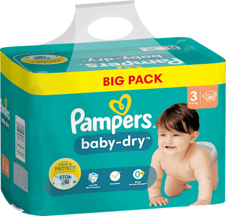 Windeln Baby Dry Gr. 3 Midi (6-10 kg), Big Pack Pampers
