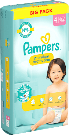 Windeln Premium Protection Gr. 4 Maxi (9-14 kg), Big Pack Pampers premium protection