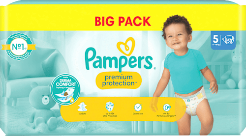 Windeln Premium Protection Gr. 5 Junior (11-16 kg), Big Pack Pampers