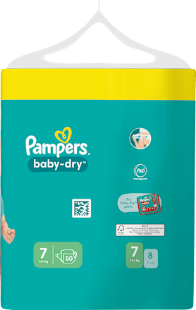 Windeln Baby Dry Gr. 7 Extra Large (15+ kg), Doppelpack Pampers