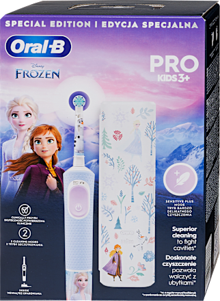 Elektromos fogkefe gyermekeknek, Pro Kids 3+ Frozen, tokkal Oral-B