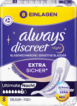 discreet night Einlagen bei Blasenschwäche Ultimate Night always