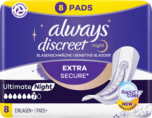 discreet night Einlagen bei Blasenschwäche Ultimate Night always