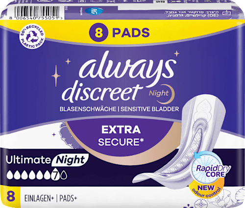 discreet night Einlagen bei Blasenschwäche Ultimate Night always