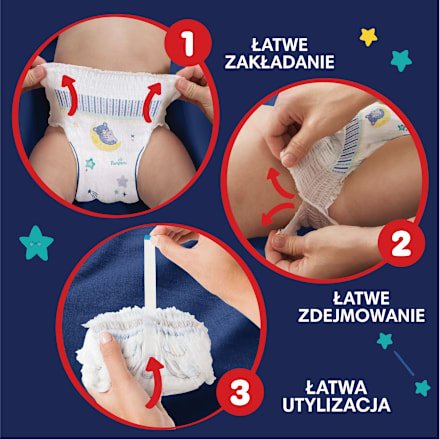 Pieluchomajtki na noc rozmiar 4, 9-15 kg Pampers