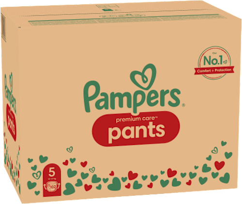 Hlačne plenice velikost 5 - mesečno pakiranje (12-17 kg) Pampers Premium Care