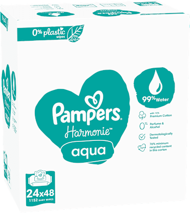 Harmonie aqua vlhčené ubrousky 24x48 ks Pampers Harmonie