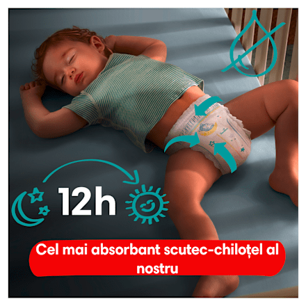 Scutece chiloțel de noapte numărul 4, 9-15kg Pampers