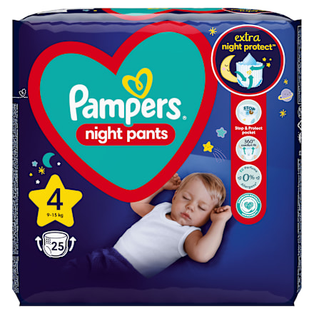 Scutece chiloțel de noapte numărul 4, 9-15kg Pampers