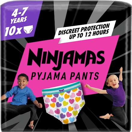 Pyjama Pants pelene-gaćice, vel. 3 (17 – 30 kg) – Heart  Ninjamas