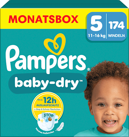 Windeln Baby Dry Gr. 5 Junior (11-16 kg) Monatsbox Pampers baby-dry