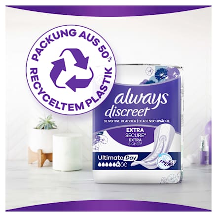discreet Einlagen+ bei Blasenschwäche Long Plus always