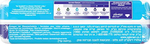 discreet Einlagen+ bei Blasenschwäche Long Plus always