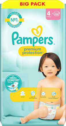 Windeln Premium Protection Gr. 4 Maxi (9-14 kg), Big Pack Pampers