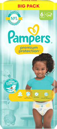 Windeln Premium Protection Gr. 6 Extra Large (13+ kg), Big Pack Pampers