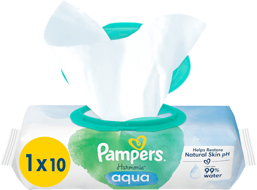 Feuchttücher Aqua, Reisegröße Pampers Harmonie