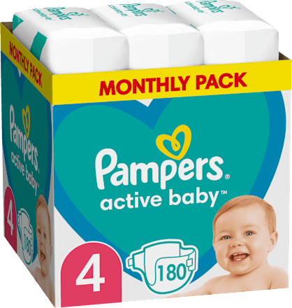 Plienky veľkosť 4 (9 - 14 kg) Monthly Box Pampers active baby