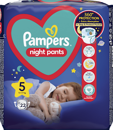 Pieluchomajtki na noc rozmiar 5, 12-17 kg Pampers