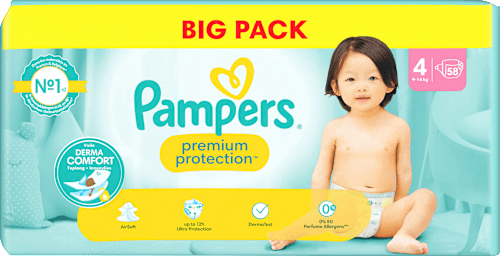 Windeln Premium Protection Gr. 4 Maxi (9-14 kg), Big Pack Pampers