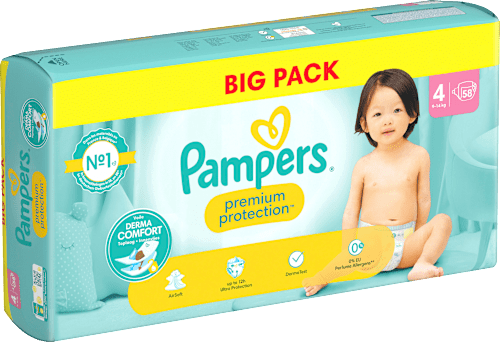Windeln Premium Protection Gr. 4 Maxi (9-14 kg), Big Pack Pampers