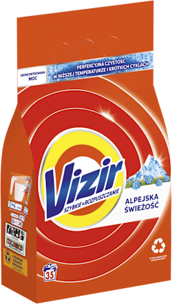 Proszek Alpine Fresh do białych tkanin, 35 prań VIZIR