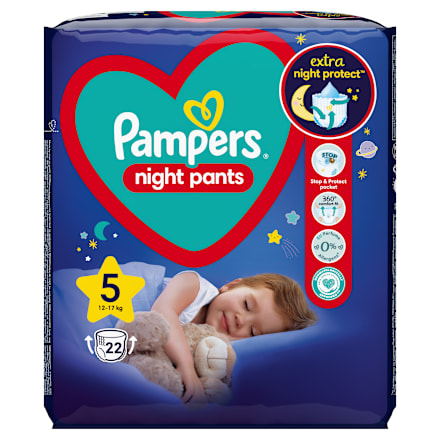 Scutece chiloțel de noapte numărul 5 12-17kg Pampers