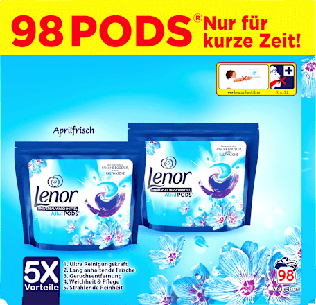 Vollwaschmittel Pods Aprilfrisch Lenor