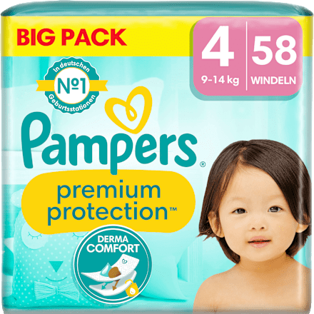 Windeln Premium Protection Gr. 4 Maxi (9-14 kg), Big Pack Pampers premium protection