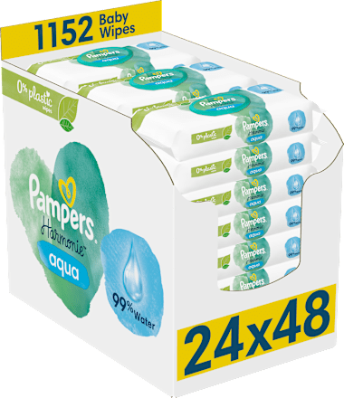 Vlhčené utierky Aqua - 24 x 48 Pampers Harmonie