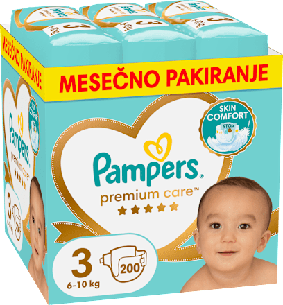 Plenice velikost 3 (6-10 kg), večje pakiranje Pampers Premium Care