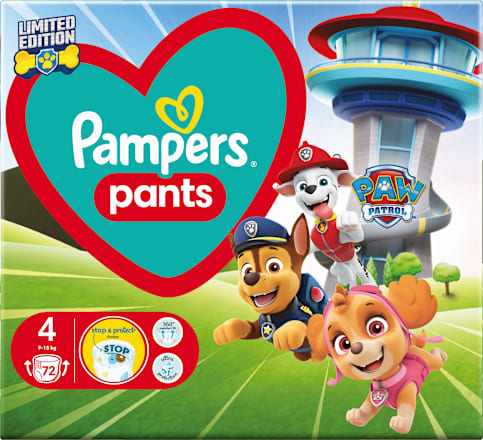 Hlačne plenice Paw Patrol, velikost 4 (9-15 kg) Pampers active baby