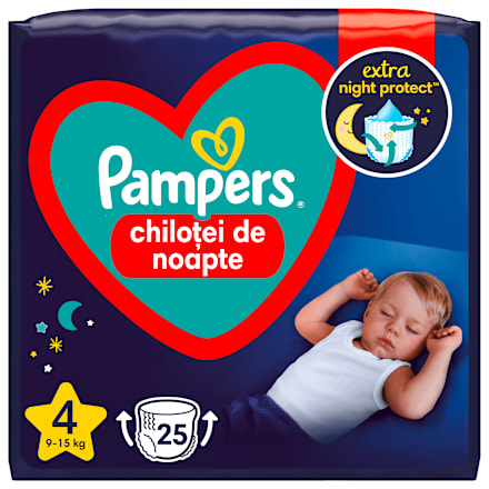 Scutece chiloțel de noapte numărul 4, 9-15kg Pampers