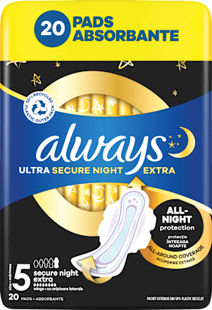 vložky Ultra Secure Night Extra s křidélky always