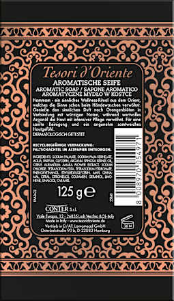 Seifenstück Hammam, Arganöl & Orangenblüte Tesori d'Oriente