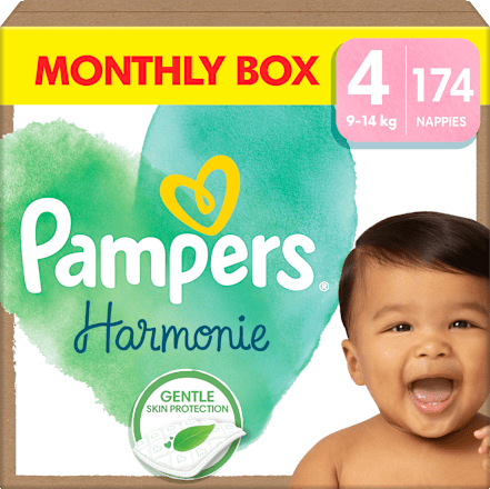 Plienky veľkosť 4 (9 - 14 kg) Monthly Box Pampers Harmonie
