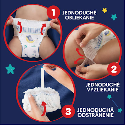 Plienkové nohavičky nočné veľ. 4 (9 - 15 kg) Pampers