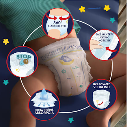 Plienkové nohavičky nočné veľ. 4 (9 - 15 kg) Pampers
