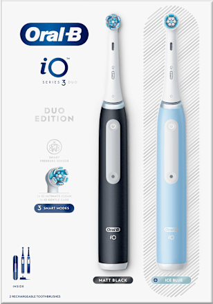 Elektrická zubná kefka iO Series 3, dvojbalenie Matt Black & Ice Blue   Oral-B