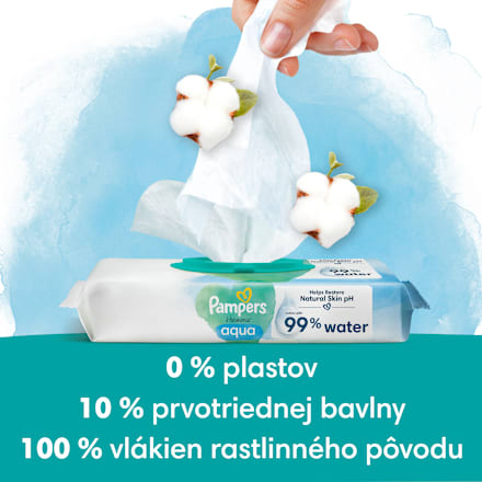 Vlhčené utierky Aqua - 3 x 48 Pampers Harmonie
