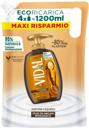Ricarica sapone liquido idratante con olio d'argan VIDAL