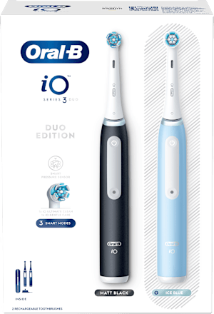 Elektrická zubná kefka iO Series 3, dvojbalenie Matt Black & Ice Blue   Oral-B
