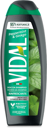 Doccia shampoo uomo alla menta e ginkgo VIDAL