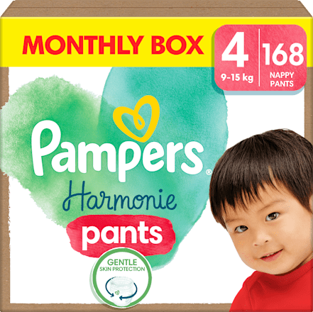 Plienkové nohavičky veľkosť 4 (9 - 15 kg) Monthly Box Pampers Harmonie